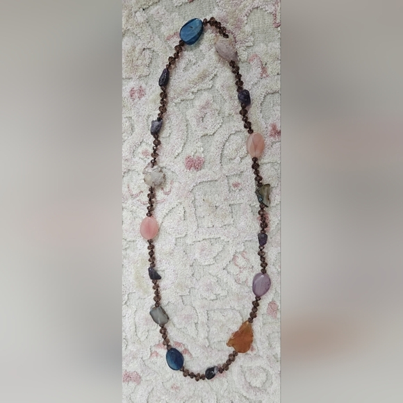 Jewelry - 🌟Boho Artisan Multi Geode/Natural Stone Necklace With Beaded Crystals🌟